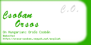 csoban orsos business card