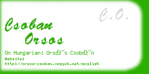 csoban orsos business card